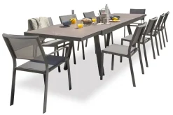 DCB GARDEN - Ensemble repas stockholm 10 places en aluminium et céramique