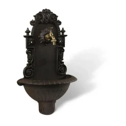 DÉCORATION D'AUTREFOIS - Fontaine de jardin aluminium marron - décoration d'autrefois