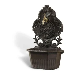 DÉCORATION D'AUTREFOIS - Fontaine de jardin aluminium marron - décoration d'autrefois