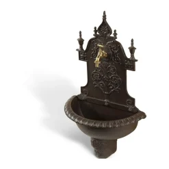 DÉCORATION D'AUTREFOIS - Fontaine de jardin aluminium marron - décoration d'autrefois