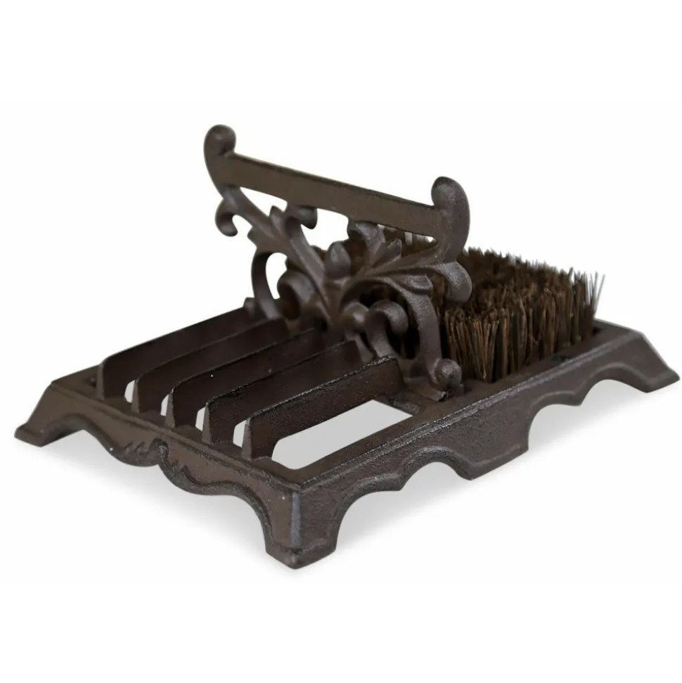 DÉCORATION D'AUTREFOIS - Gratte-pied fonte fonte marron - décoration d'autrefois