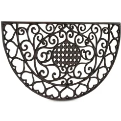 DÉCORATION D'AUTREFOIS - Paillasson demi-lune fonte fonte marron - décoration d'autrefois