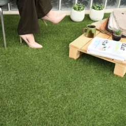 DÉCOWEB - Gazon synthétique fireguard classé feu - 25mm - rouleau de 1m x 4m