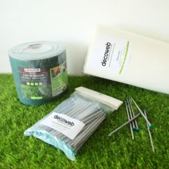 DÉCOWEB - Kit de pose pour gazon synthétique sur sol meuble - 50m²