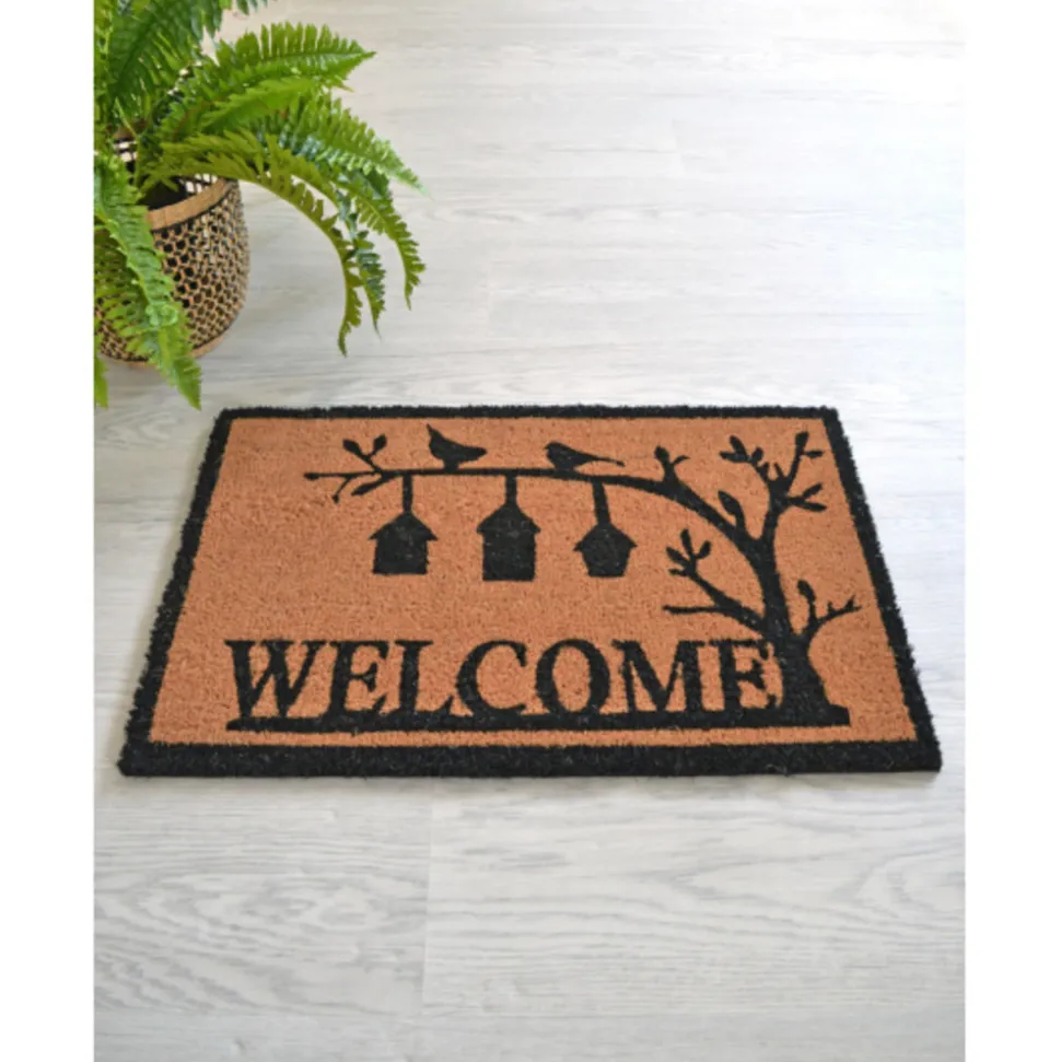 DÉCOWEB - Paillasson coco 71 x 46 cm - oiseaux