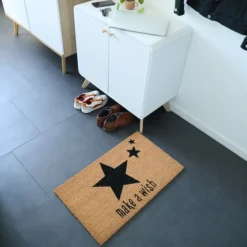 DÉCOWEB - Paillasson coco 45 x 75 cm - étoiles