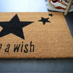 DÉCOWEB - Paillasson coco 45 x 75 cm - étoiles