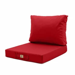 DECO ARTS - Coussins pour salon de jardin déhoussable 50x60cm rouge
