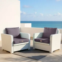 DECO ARTS - Coussins pour salon de jardin déhoussable 50x60cm gris carbone