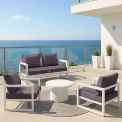 DECO ARTS - Coussins pour salon de jardin déhoussable 50x60cm gris carbone