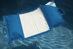 DECO ARTS - Pouf piscine en polyester 170x90 cm bleu pétrole