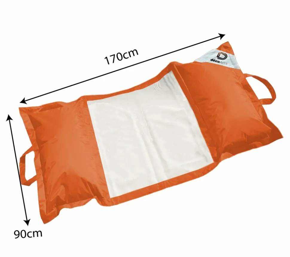 DECO ARTS - Pouf piscine en polyester 170x90 cm orange