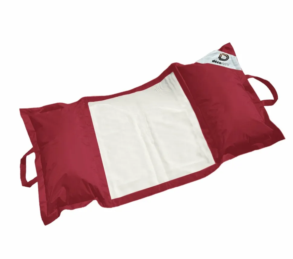 DECO ARTS - Pouf piscine en polyester 170x90 cm rouge piment