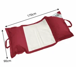 DECO ARTS - Pouf piscine en polyester 170x90 cm rouge piment