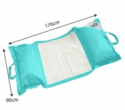 DECO ARTS - Pouf piscine en polyester 170x90 cm bleu caraïbes