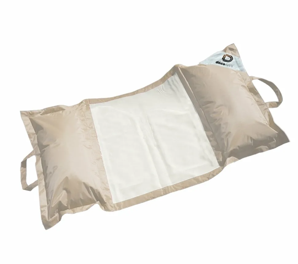 DECO ARTS - Pouf piscine en polyester 170x90 cm beige