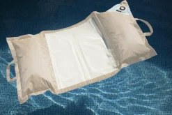 DECO ARTS - Pouf piscine en polyester 170x90 cm beige