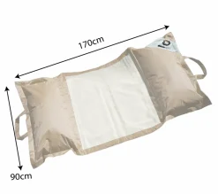 DECO ARTS - Pouf piscine en polyester 170x90 cm beige