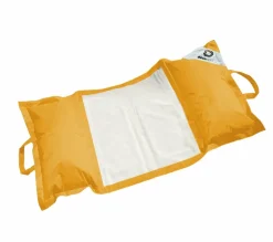 DECO ARTS - Pouf piscine en polyester 170x90 cm jaune miel