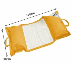 DECO ARTS - Pouf piscine en polyester 170x90 cm jaune miel