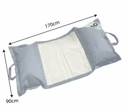 DECO ARTS - Pouf piscine en polyester 170x90 cm gris galet