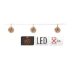 DECORATIVE LIGHTNING - Guirlande avec piles 10 leds fixe boules couleurs cuivre 1,3m