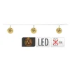 DECORATIVE LIGHTNING - Guirlande a piles 10 leds boules couleur or 1,3m