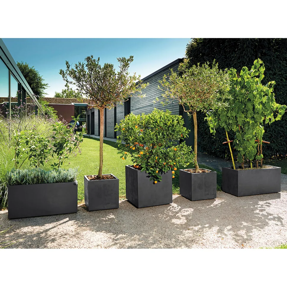 DEROMA - Bac cubo Millennium, à réserve d'eau, coloris anthracite - L.49cm