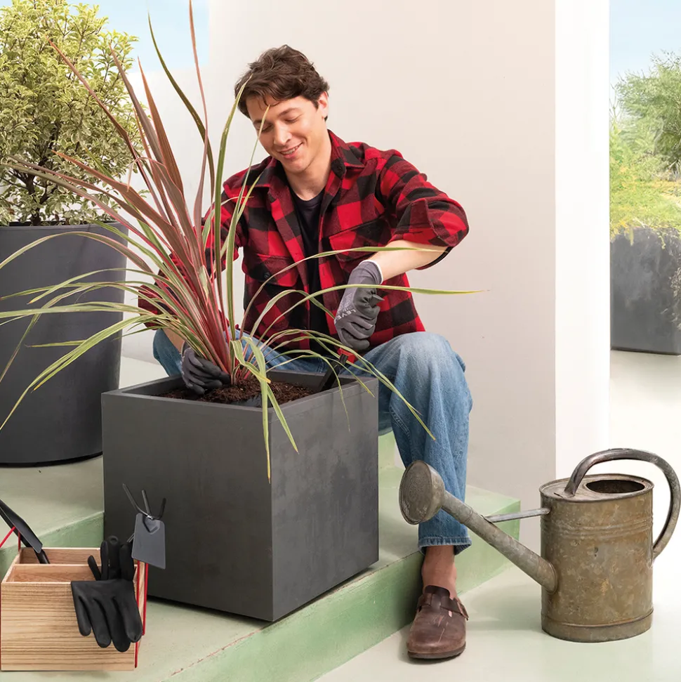 DEROMA - Bac cubo Millennium, à réserve d'eau, coloris anthracite - L.49cm