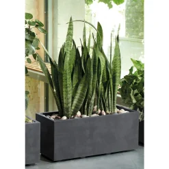 DEROMA - Bac muret Millennium, à réserve d'eau, coloris anthracite - L.59cm