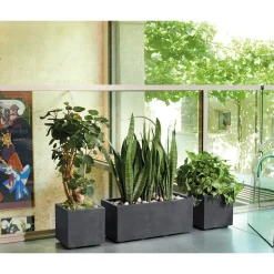 DEROMA - Bac muret Millennium, à réserve d'eau, coloris anthracite - L.59cm