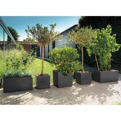 DEROMA - Bac muret Millennium, à réserve d'eau, coloris anthracite - L.79cm