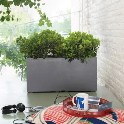 DEROMA - Bac muret Millennium, à réserve d'eau, coloris ashgrey - L.79cm