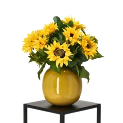 DESIGN PLANTS - Bouquet artificiel lié à la main lizzy bordeaux – jaune