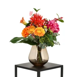 DESIGN PLANTS - Bouquet artificiel lié à la main liva madrid – orange/rouge