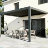 DIRECT ABRIS - Pergola bioclimatique adossée motorisée 12m² 3x4m gris anthracite stellar - eclairage intégré
