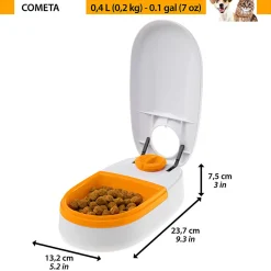 Distributeur automatique de nourriture pour chiens et chats cometa, écuelle 0,4 l avec timer, anti-dérapant