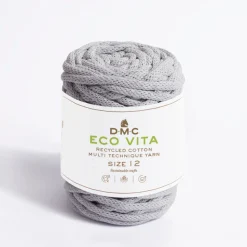 DMC - Pelote Eco Vita pour aiguilles n°12/crochet 10-12 coton grise - 250 g