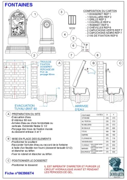 DOMMARTIN - Fontaine citadine style corten (ral mars 2525) avec robinet standard dommartin h. 70cm x l. 35cm