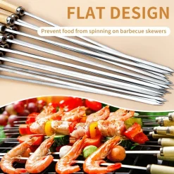 DOWNYPAWS - 35 brochettes en acier inoxydable de 13,7 pouces avec poignées