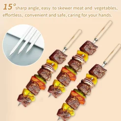 DOWNYPAWS - 35 brochettes en acier inoxydable de 13,7 pouces avec poignées