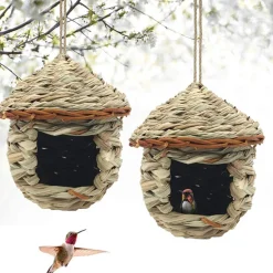 DOWNYPAWS - 2 décorations de nid d'oiseau tissées à la main