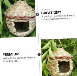 DOWNYPAWS - 2 décorations de nid d'oiseau tissées à la main