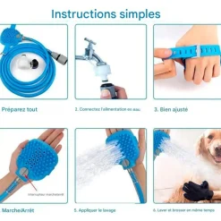 DOWNYPAWS - 3 en 1pomme de douche