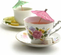 DOWNYPAWS - 100 mini bâtons de parapluie octogonaux pour la décoration des cocktails