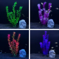 DOWNYPAWS - 5 ornements de plantes aquatiques artificielles pour aquarium de 30 cm