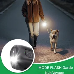 DOWNYPAWS - Aboiement pour chiens, dissuasion à ultrasons rechargeable avec indicateur led et fréquence réglable