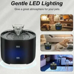 DOWNYPAWS - Abreuvoir Ultra Silencieux De 2,2 L/74 Oz Pour Chat, Avec Vaporisateur En Forme De Chat Et 8 Filtres