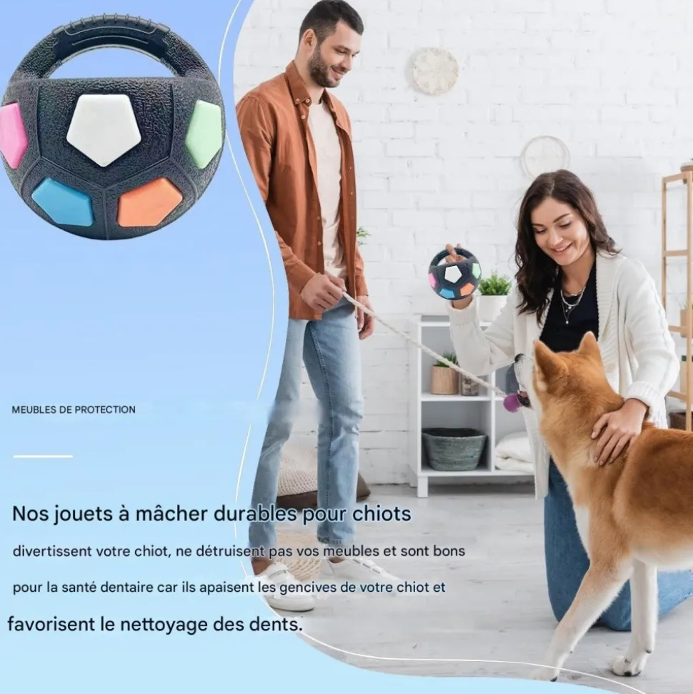 DOWNYPAWS - Balle jouet pour chien football-jouets à mâcher