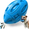 DOWNYPAWS - Balle jouet pour chien-jouet pour chien balle en caoutchouc-jouets interactifs-football bleu